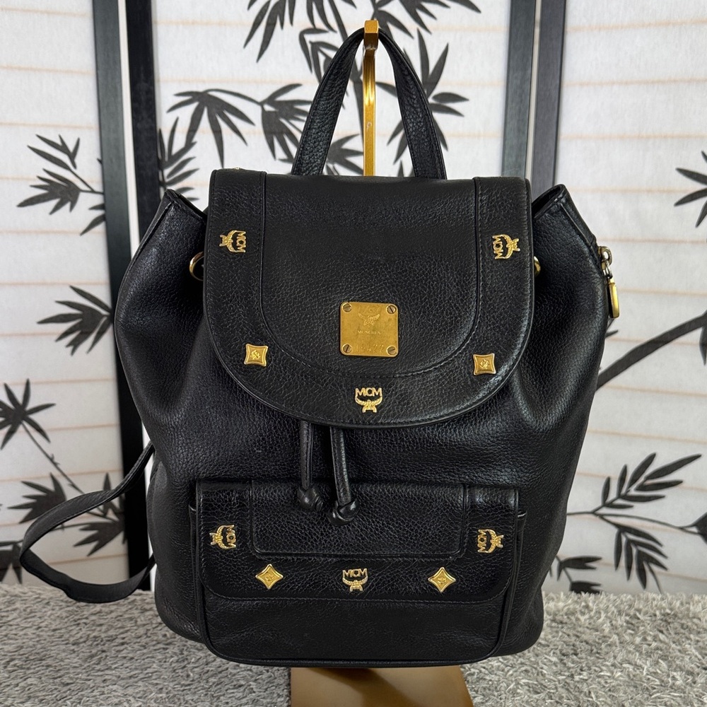 MCM Germany Studded Leather Backpack